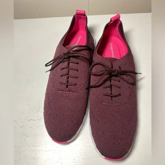 COLE HAAN ZEROGRAND Stitchlite Knit Sneakers SIZE 9 in Black Garnet - Picture 4 of 8